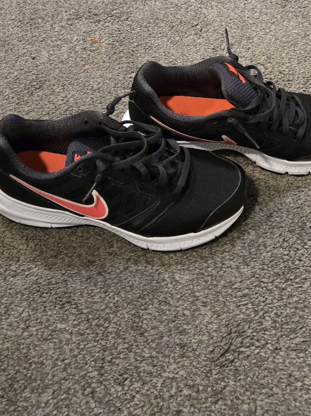Nike Black Running Shoes with Coral Accent